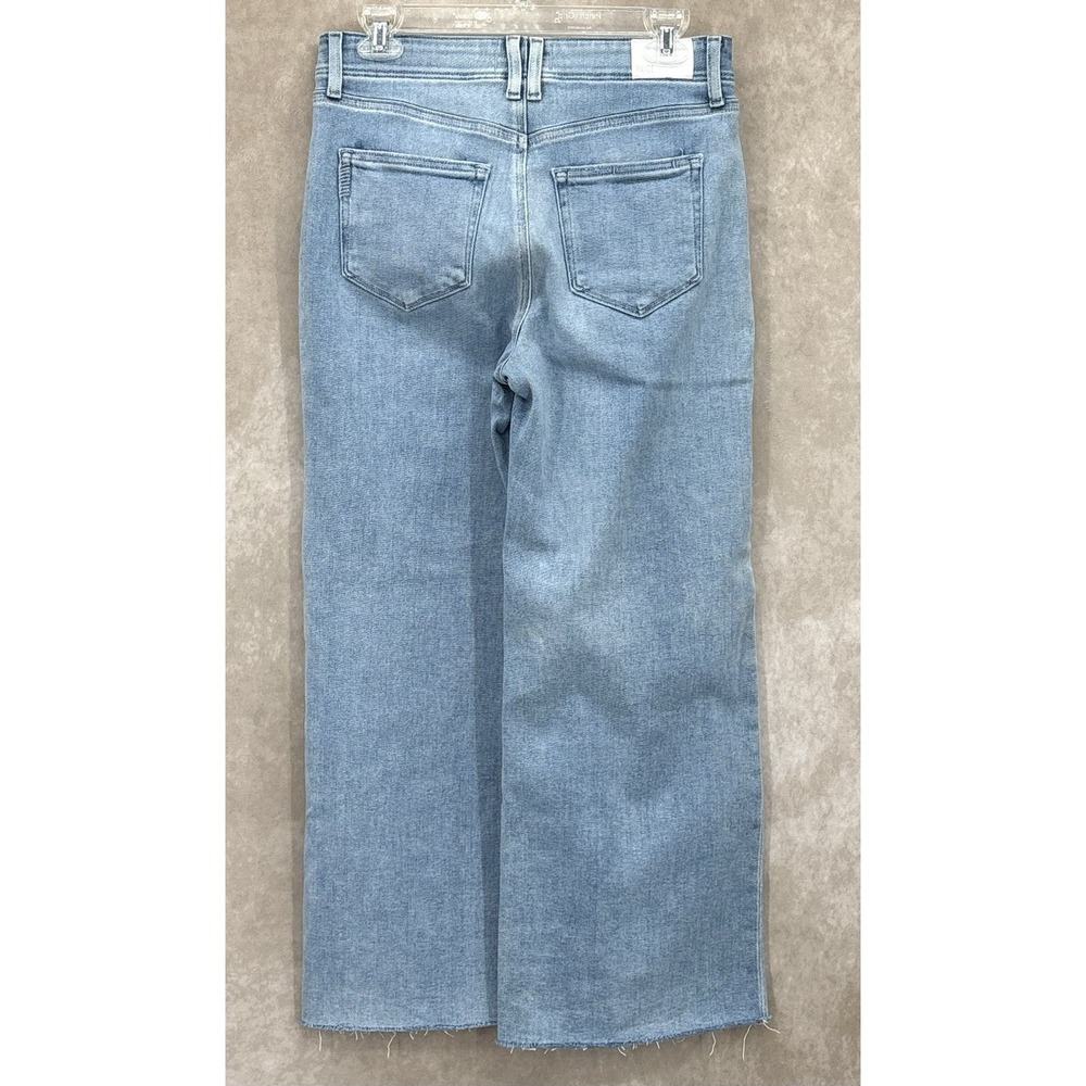 PAIGE Anessa Wide Leg Cropped Jeans Size 27 Shooting Star Raw Hem High Rise - Picture 4 of 11